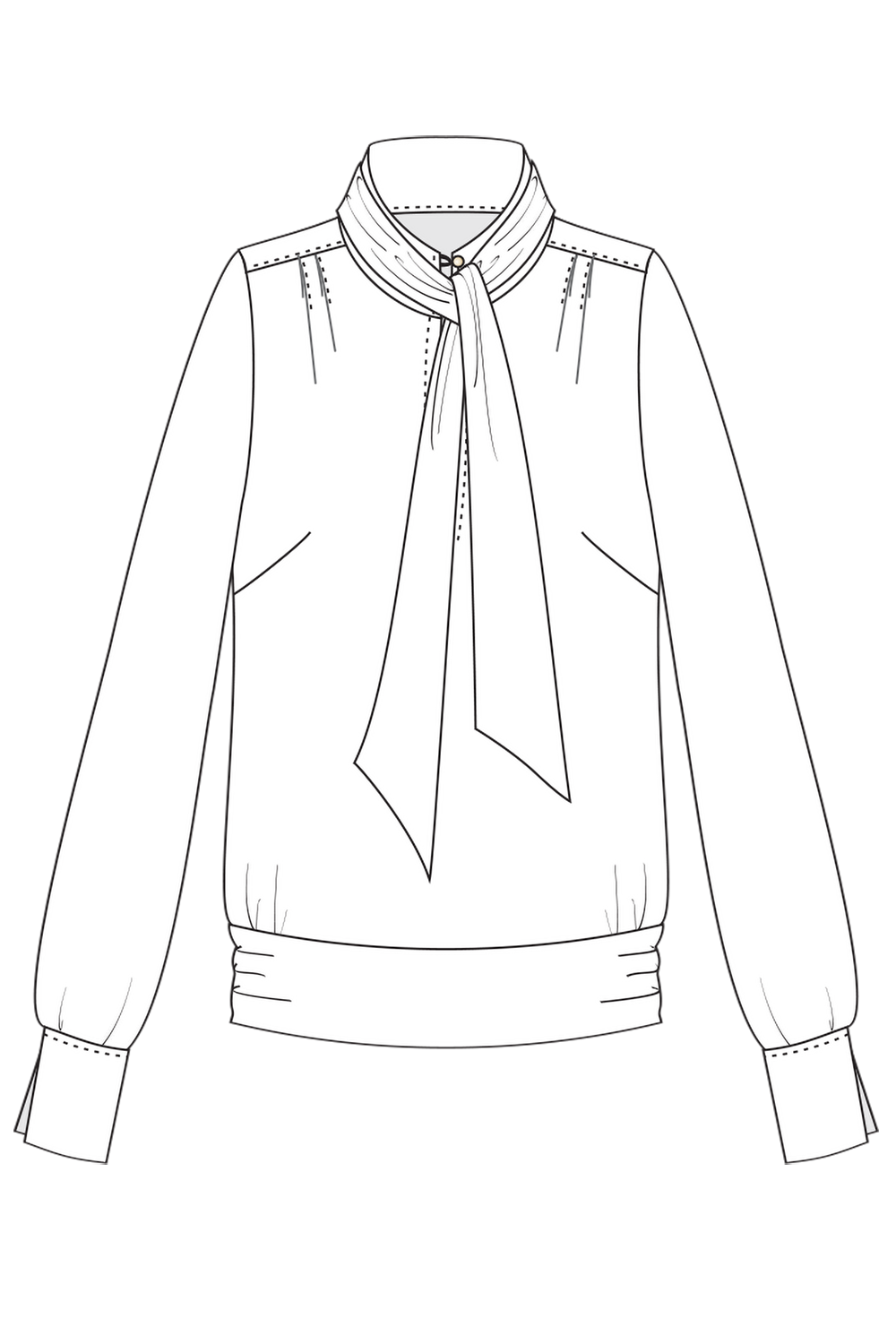 Blouse Beluga // incl.TieScarf