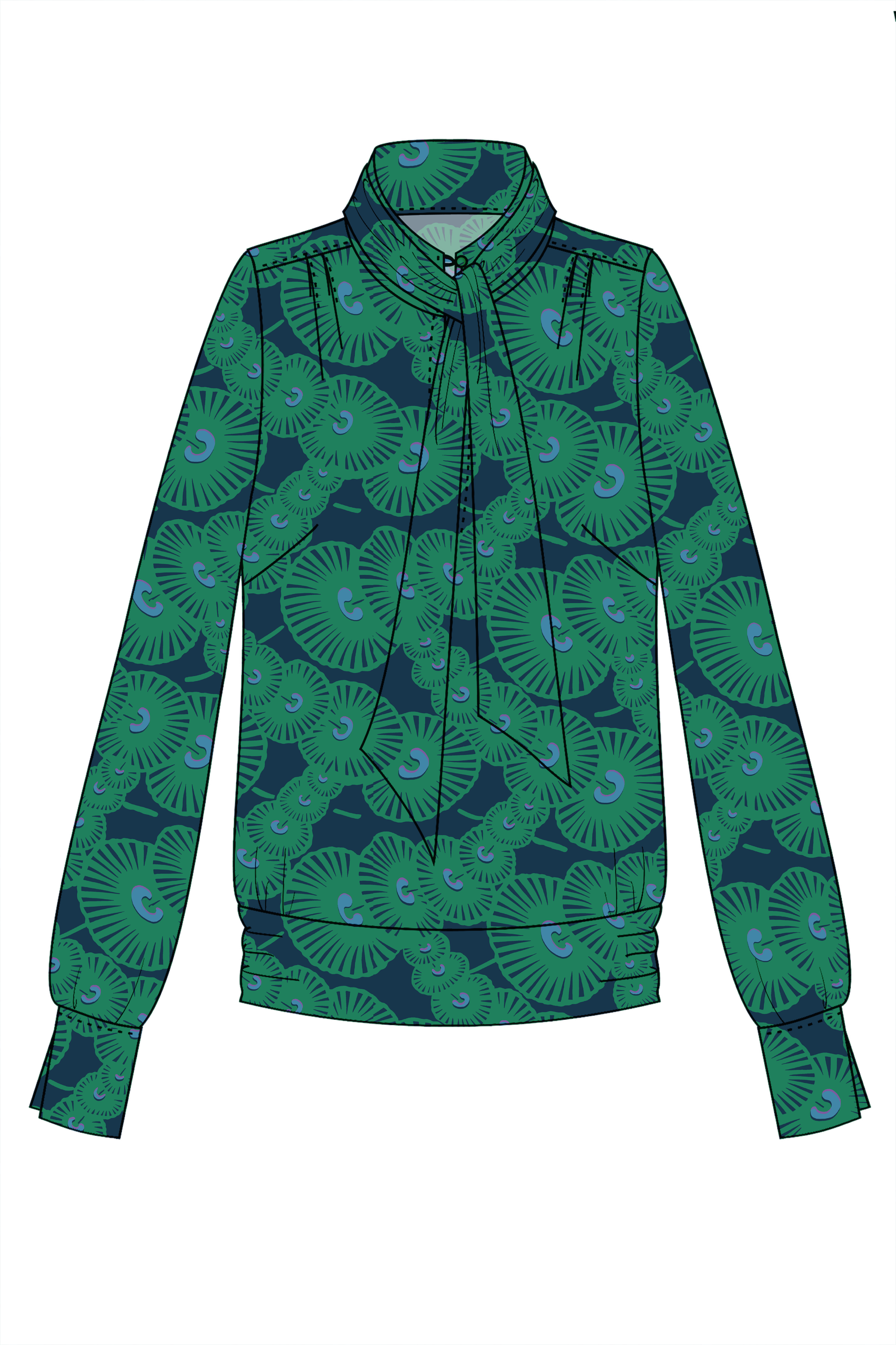 Blouse Beluga // incl.TieScarf