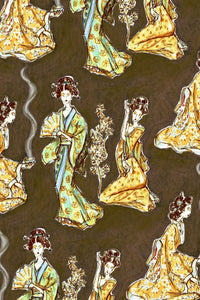 W.E.T. by Ines Schneider Dress Ayumi 21 / Geisha mode hamburg print sommerkleid Unique Prints Summer Dress Handdesignierte Prints Print
