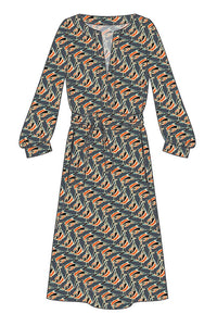 W.E.T. by Ines Schneider Dress M1475.1 / S Greta incl. ObiBelt / Marlin mode hamburg print sommerkleid Unique Prints Summer Dress Handdesignierte Prints Print