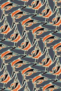 W.E.T. by Ines Schneider Accessoire M1475.1 / S ObiBelt Batist Solo 23 / Marlin mode hamburg print sommerkleid Unique Prints Summer Dress Handdesignierte Prints Print