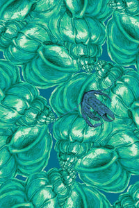 W.E.T. by Ines Schneider Dress S3417.1 / M Akiko 20 mit ObiBelt / Shell Crab mode hamburg print sommerkleid Unique Prints Summer Dress Handdesignierte Prints Print
