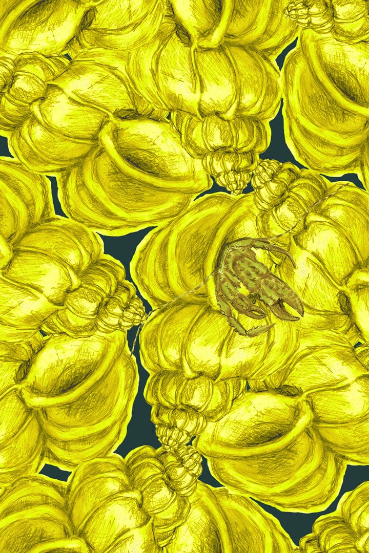 W.E.T. by Ines Schneider Top S3417.4 / M Kimy / Shell Crab mode hamburg print sommerkleid Unique Prints Summer Dress Handdesignierte Prints Print