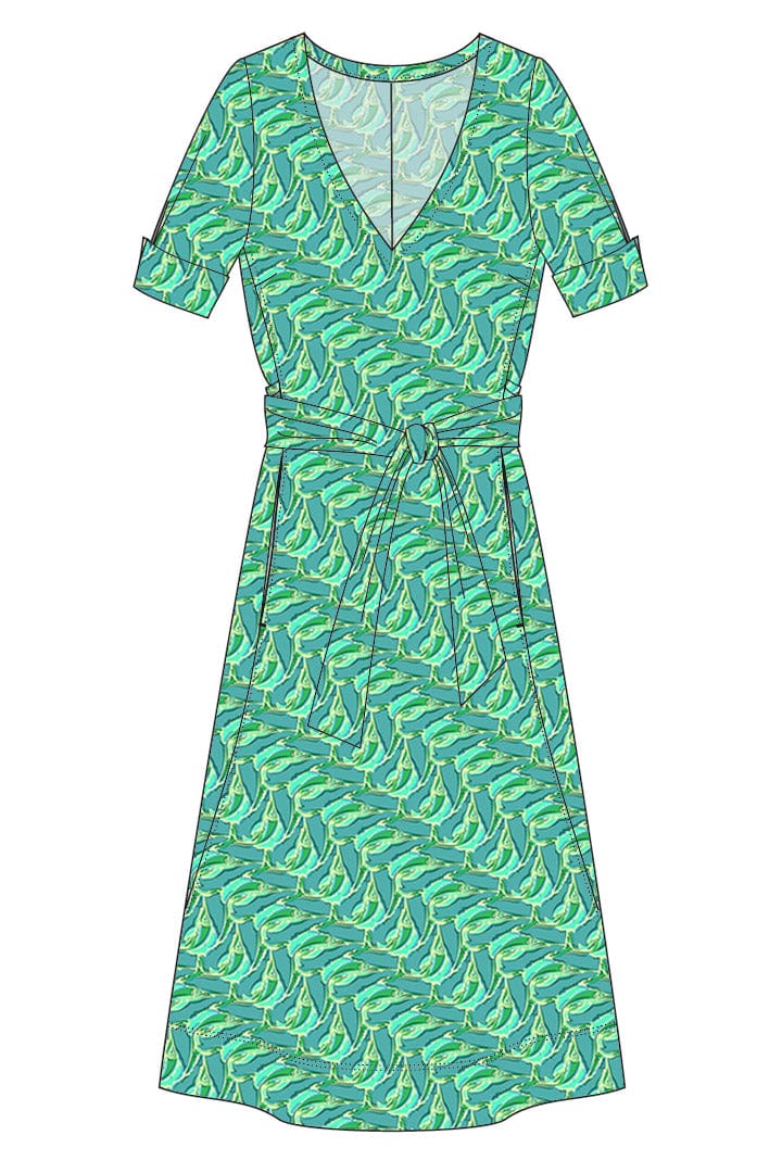 W.E.T. by Ines Schneider Dress M1475.5 / S Sicilia / Marlin mode hamburg print sommerkleid Unique Prints Summer Dress Handdesignierte Prints Print