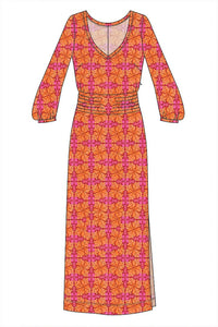 W.E.T. by Ines Schneider Dress E1683.3 / S Maxi Dress Tivoli / Elfies mode hamburg print sommerkleid Unique Prints Summer Dress Handdesignierte Prints Print