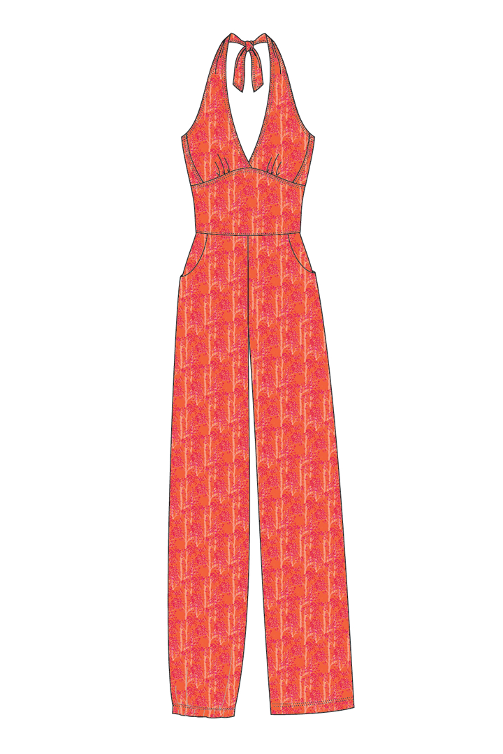 W.E.T. by Ines Schneider Dress Jumpsuit Venezia 23 / BlossomTree mode hamburg print sommerkleid Unique Prints Summer Dress Handdesignierte Prints Print